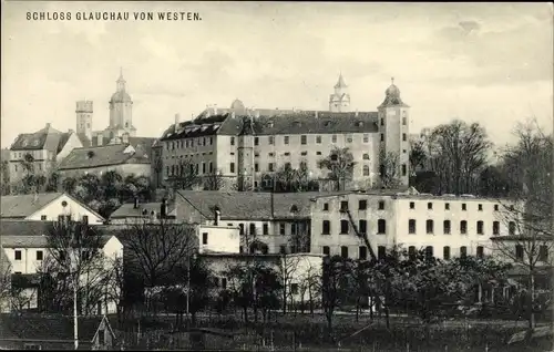 Ak Glauchau in Sachsen, Schloss v. Westen