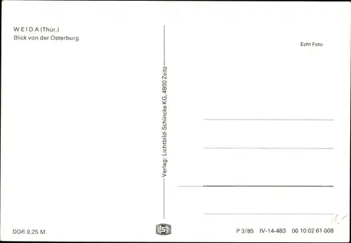 Ak Weida in Thüringen, Blick von der Osterburg