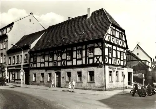 Ak Ronneburg in Thüringen, Gasthaus Gambrinus (unter Denkmalschutz)