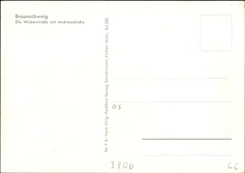 Ak Braunschweig in Niedersachsen, Weberstraße mit Andreaskirche, Auto