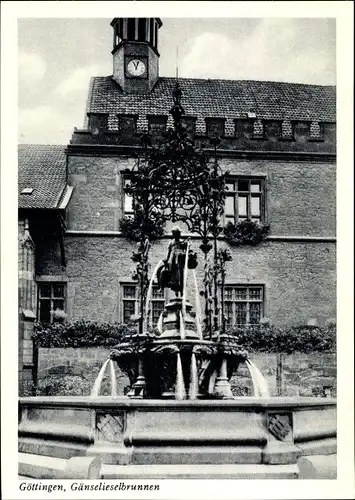 Ak Göttingen in Niedersachsen, Gänselieselbrunnen