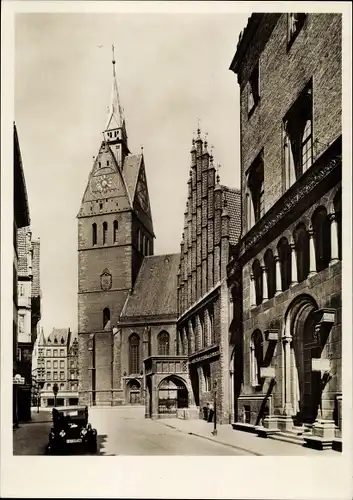Ak Hannover in Niedersachsen, Marktkirche und Rathausgiebel an der Köbelingerstraße