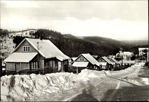 Ak Breitenbrunn im Erzgebirge, Straßenansicht, Winter