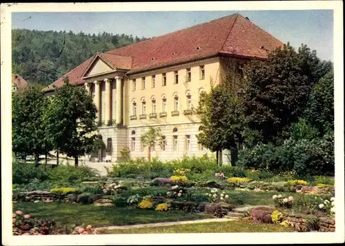 Ak Bad Eilsen Niedersachsen, Kurmittelhaus mit Steingarten
