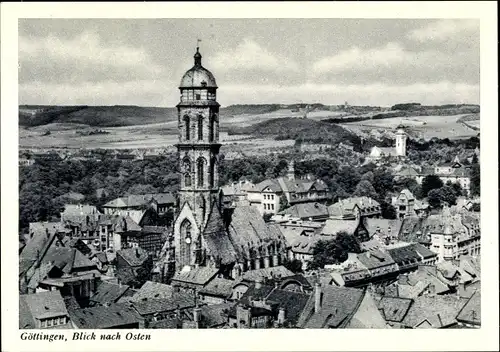 Ak Göttingen in Niedersachsen, Blick nach Osten, Kirche