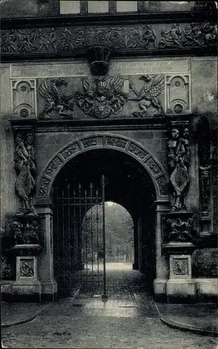 Ak Hansestadt Wismar, Portal des Fürstenhofes