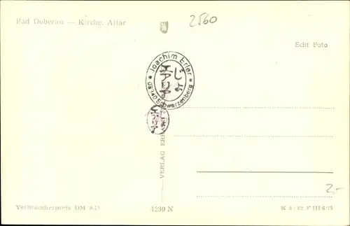 Ak Bad Doberan in Mecklenburg, Kirche, Altar