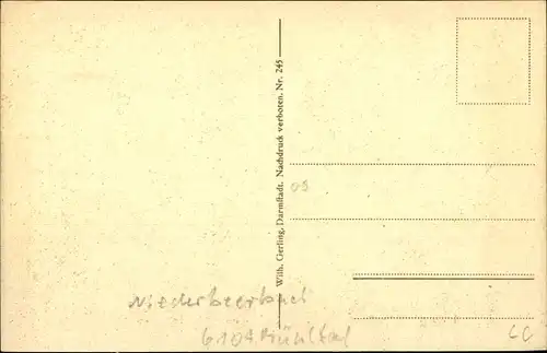 Ak Nieder Beerbach Mühltal im Odenwald, Burgruine Frankenstein a. d. Bergstraße