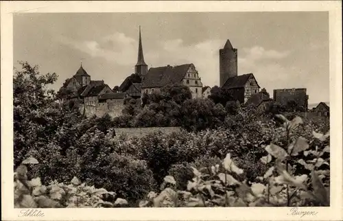 Ak Schlitz im Vogelsbergkreis Hessen, Blick zu den Burgen