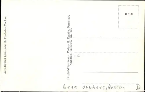 Ak Otzberg im Odenwald, Burg m. Hering, vom Flugzeug aus