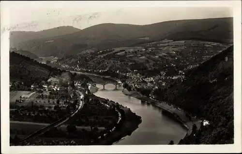 Ak Schlierbach Heidelberg, Ziegelhausen, Luftaufnahme, Panorama mit Neckar