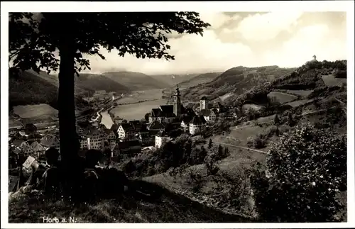 Ak Horb am Neckar, Panorama mit Kirche