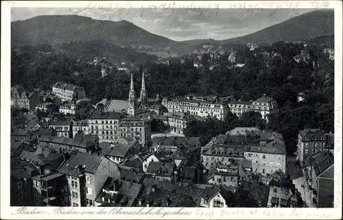 Ak Baden Baden am Schwarzwald, von der Oberrealschule gesehen