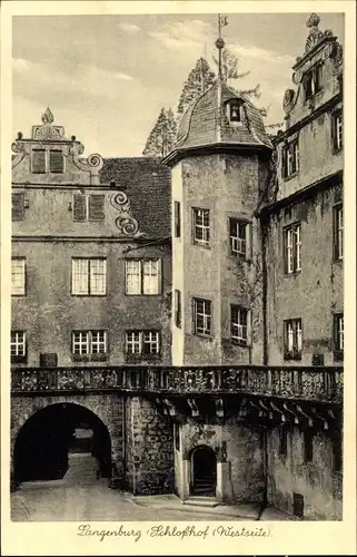 Ak Langenburg in Württemberg, Schlosshof (Westseite)
