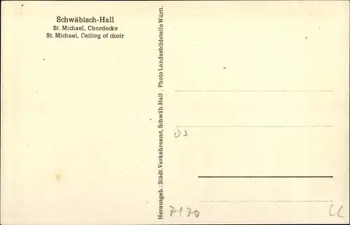 Ak Schwäbisch Hall in Württemberg, St. Michael, Chordecke