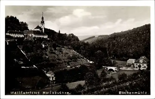 Foto Ak Mariabuchen Lohr im Spessart Unterfranken, Wallfahrtsort, Buchenmühle