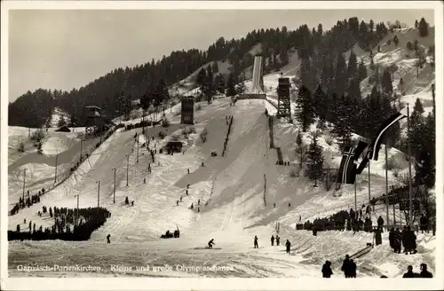 Ak Garmisch Partenkirchen in Oberbayern, Kleine und große Olympiaschanze