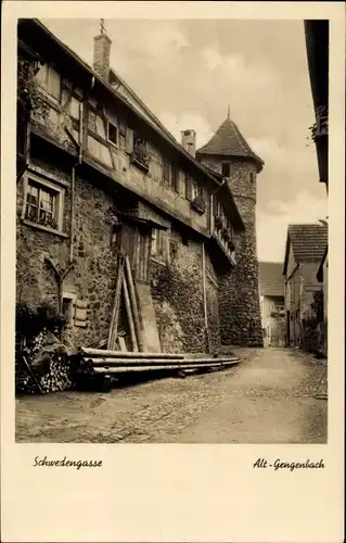 Ak Gengenbach im Schwarzwald, Schwedengasse, Alt-Gegenbach