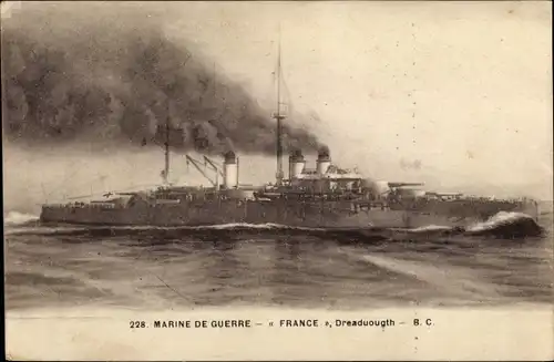 Ak Französisches Kriegsschiff, Marine de Guerre, France