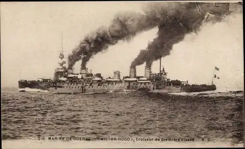 Ak Französisches Kriegsschiff, Marine de Guerre, Victor Hugo, Croiseur de premiere classe