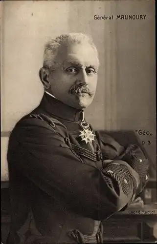 Ak Französischer General Joseph Maunoury, Portrait, Uniform, Orden