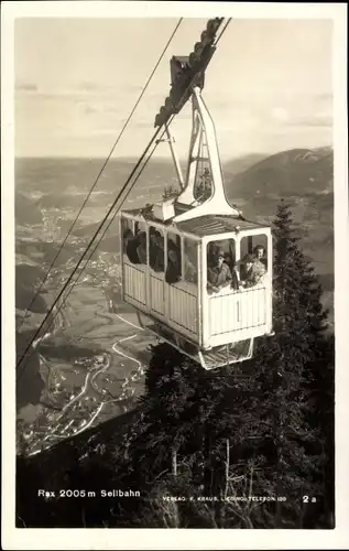 Ak Rax Seilbahn, Foto von F. Kraus