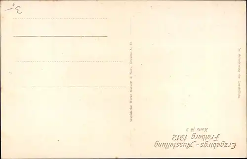 Ak Freiberg in Sachsen, Erzgebirgsausstellung 1912, Gelände, Brunnen