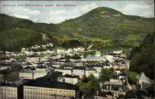 Ak Salzburg in Österreich, Stadt vom Mönchberg gegen den Gaisberg