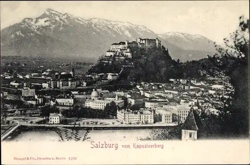 Ak Salzburg in Österreich, Blick gegen den Untersberg, Ort