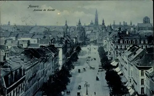 Ak Anvers Antwerpen Flandern, Avenue de Keyser, Straßenbahn