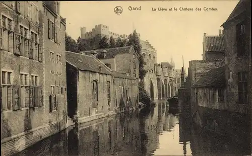 Ak Gand Gent Ostflandern, La Lieve et le Chateau des Comtes