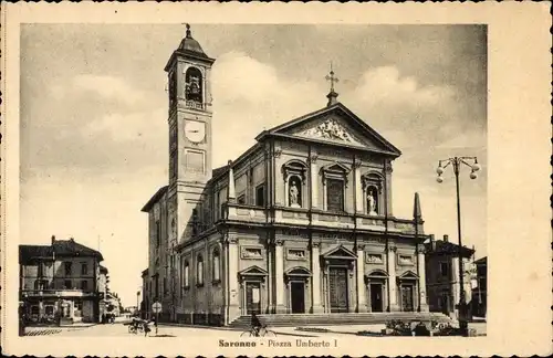 Ak Saronno Varese Lombardia, Piazza Umberto I