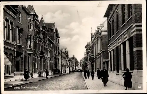 Ak Tilburg Nordbrabant Niederlande, Stationsstraat