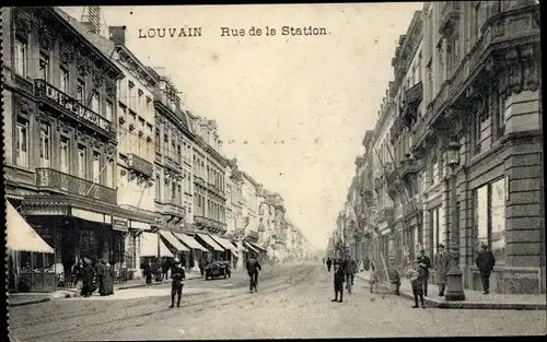 Ak Louvain Leuven Flämisch Brabant, Rue de la Station