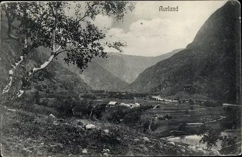 Ak Aurland Norwegen, Panorama