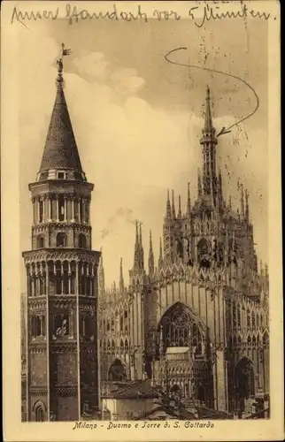 Ak Milano Mailand Lombardia, Duorno e Torre di S. Gottardo