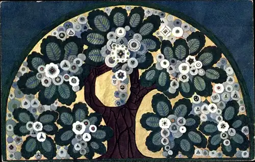 Künstler Ak Moravská Třebová Mährisch Trübau Region Pardubice, Nás Smer, Baum in Blüte