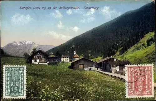 Ak Vorarlberg Österreich, Danöfen an der Arlbergstraße