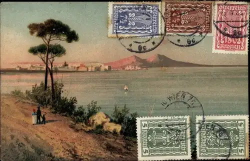 Ak Napoli Neapel Campania, Panoramablick