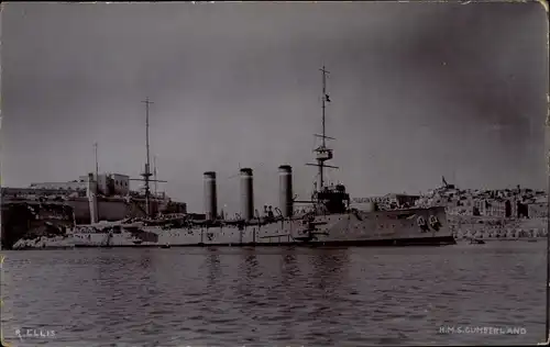 Foto Ak Britisches Kriegsschiff, HMS Cumberland