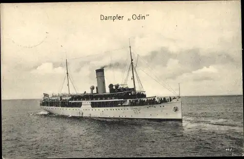 Ak Dampfer Odin, Reederei Braeunlich Stettin