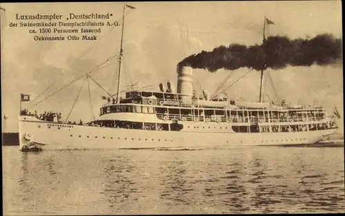 Ak Luxusdampfer Deutschland, Swinemünder Dampfschifffahrtsgesellschaft,Otto Maak