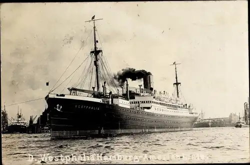 Foto Ak HAPAG Dampfer Westphalia, Hammonia Klasse