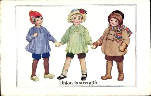 Künstler Ak Sowerby, M., Happy Little People, Union is strength, Mädchen