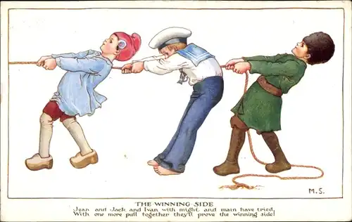 Künstler Ak Sowerby, M., Little Patriots, The Winning Side, Jean and Jack and Ivan