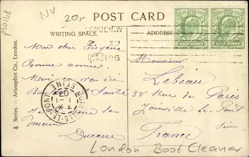 Ak London England, London Types, Boot Cleaner, Schuhputzer