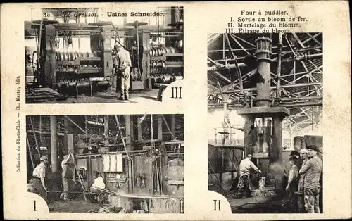 Ak Le Creusot Saône et Loire, Usines Schneider, Fabrik, Arbeiter