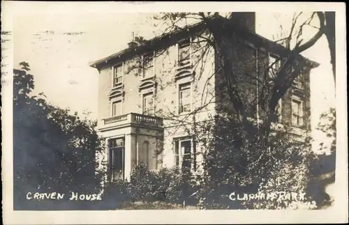 Foto Ak Clapham London England, Clapham Park, Craven House