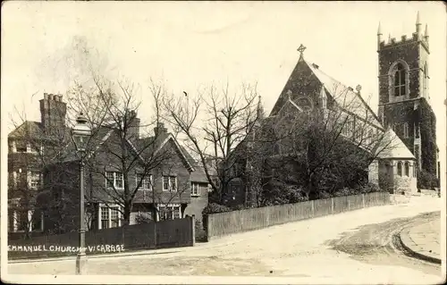 Foto Ak Hastings East Sussex England, Emmanuel Church and Vicarage