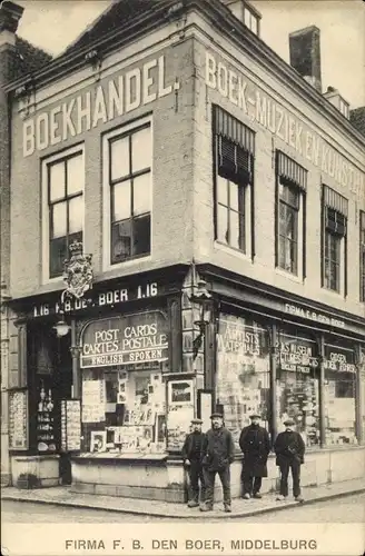 Ak Middelburg Zeeland Niederlande, Firma F. B. den Boer, Boekhandel, Geschäftshaus